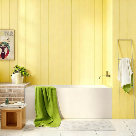 Alcove Soaking Bathtub With Skirt - Back - To - Wall Design - Glossy White