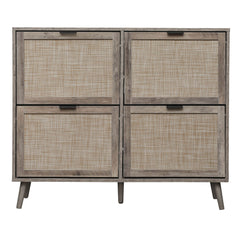 4 Door Shoe Rack, Freestanding Modern Shoe Storage Cabinet