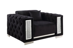 Trislar - Chair With Pillow (Same Lv01399) - Black Velvet
