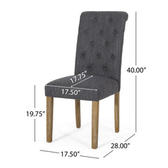 Contemporary Dining Chair (Set of 2) With Button Tufted Design - Charcoal