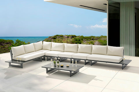 Maldives - 6 Piece Water Resistant Outdoor Patio Modular Sectional With Gray Base