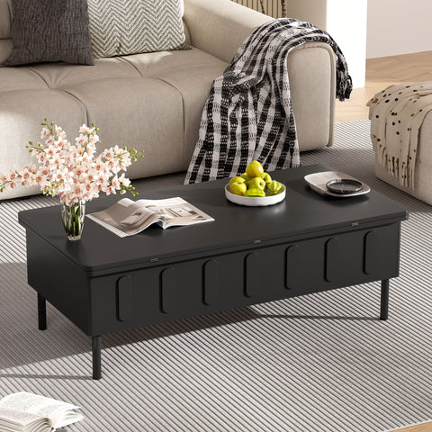 Lift Top Coffee Table With 2 Drawers With Hidden Storage Compartment For Living Room