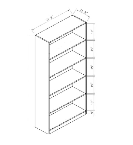 Modern Display Stand, Bookcase With 5 Open Shelves