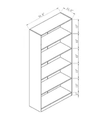Modern Display Stand, Bookcase With 5 Open Shelves