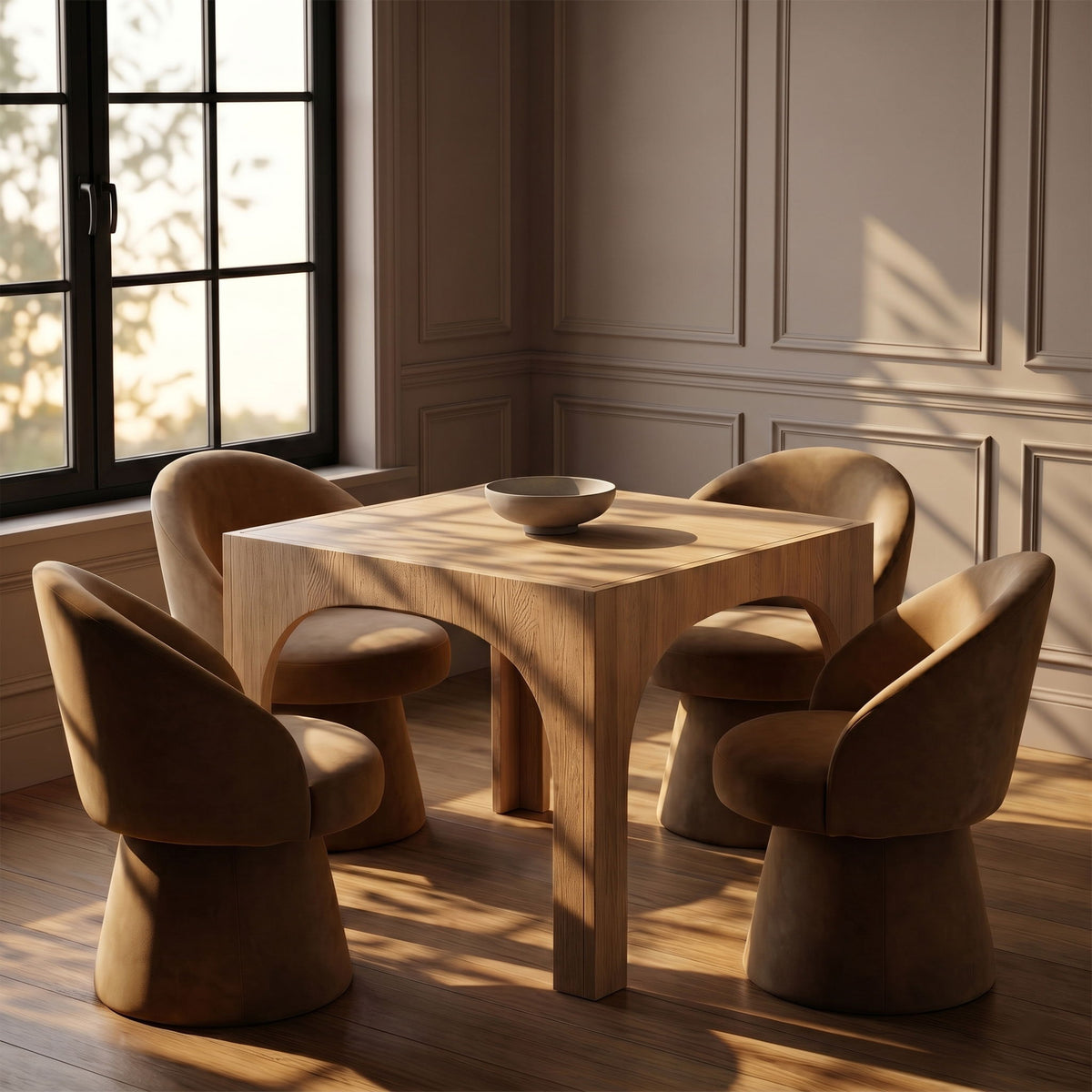 Selene - Upholstered Swivel Dining Chair