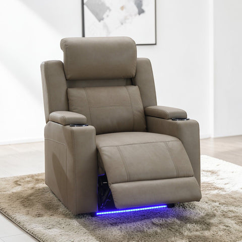 Lugo - Power Motion Recliner With Cup Holder - Camel