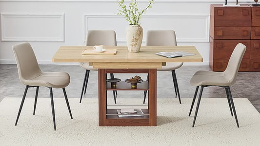 Comedor Extensible 6 Puestos - Madera y Sintético Gris 48 - 017