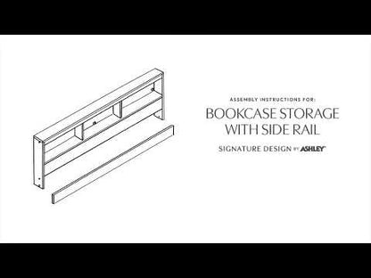 Oliah - Bookcase Storage w/Side Rail - Natural