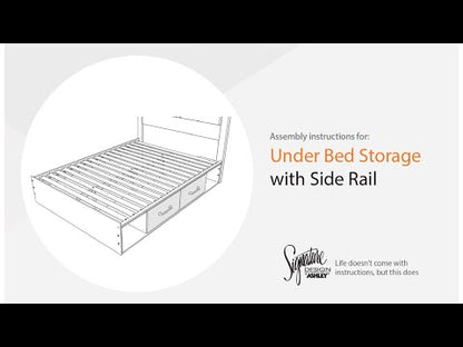 Graystorm - Twin/Full Side Storage with Rail - Brown Gray