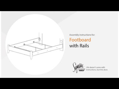 Aleaport - Queen Panel Footboard With Rails - Warm Brown