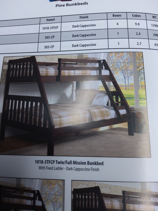 1018-3tfcp twin/full mission bunkbed