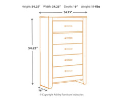 Brinxton - Five Drawer Chest - Charcoal