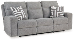 Biscoe - Power Reclining Sofa With Adj Headrest - Pewter