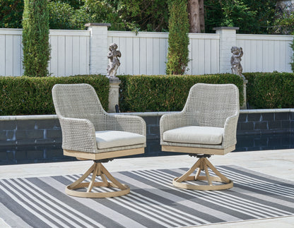 Seton Creek - Swivel Chair With Cushion (Set of 2) - Gray