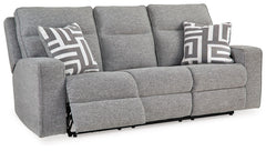 Biscoe - Power Reclining Sofa With Adj Headrest - Pewter