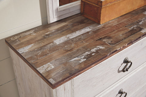 Willowton - Five Drawer Chest - Brown / Beige / White