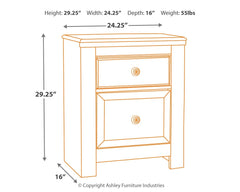 Paxberry - Two Drawer Night Stand - Whitewash