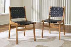 Fortmaine - Dining Room Side Chair (Set of 2) - Brown / Black