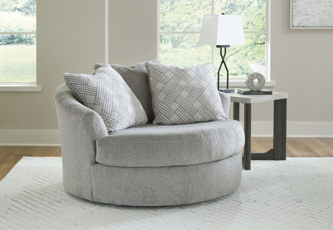 Casselbury - Oversized Swivel Accent Chair - Cement