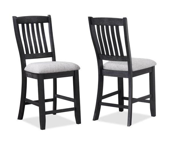 Buford - Counter Height Chair (Set of 2) - Charcoal / Light Gray
