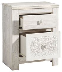 Paxberry - Two Drawer Night Stand - Whitewash