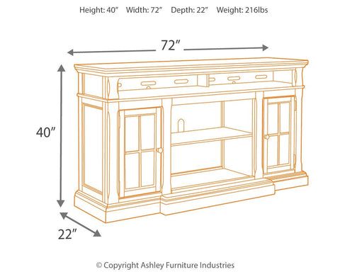 Roddinton - XL TV Stand w/Fireplace Option - Dark Brown