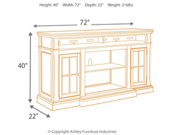 Roddinton - XL TV Stand w/Fireplace Option - Dark Brown