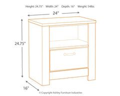 Bellaby - One Drawer Night Stand - Whitewash