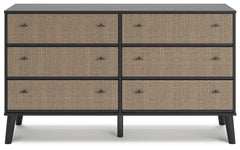 Charlang - Six Drawer Dresser - Black / Gray