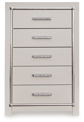 Zyniden - Five Drawer Chest - Silver