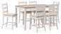 Skempton - White / Light Brown - Counter Height Dining Table and Bar Stools (Set of 7)