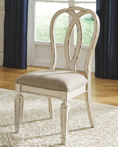 Realyn - Dining UPH Side Chair (Set of 2) - Ribbonback - Chipped White